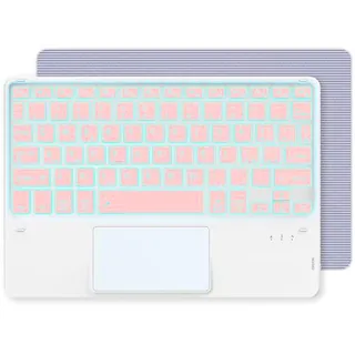 CACOE Teclado Bluetooth con panel táctil, [teclado italiano] inalámbrico con 7 colores iluminados Bluetooth compatible con iOS