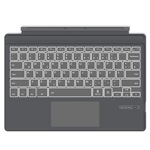 Earto Teclado Surface Pro 7, Smart Touchpad, 7 colores de iluminación