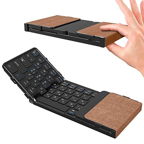 Teclado Bluetooth plegable con almohadilla táctil, teclado inalámbrico portátil