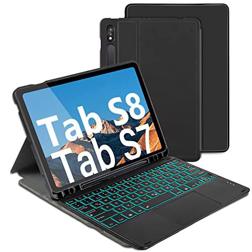Funda con teclado táctil para S7, color negro
