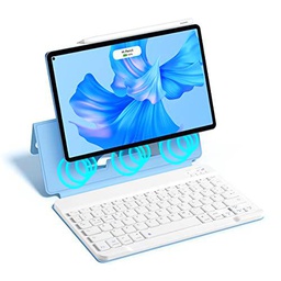 Laetass Tablet Keyboard Funda Funda Stand Folio Case para Huawei MatePad Pro 11 pulgadas 2022 Tablet Slim Shell Ligero Smart Cover con Magnético Teclado inalámbrico Desmontable QWERTZ-Layou (azul)