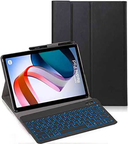 YHFZR Funda para Xiaomi Redmi Pad 10.61 Pulgadas [Italiano Layout] 7 Colores Backlit Teclado Inalámbrico con Funda Protectora para Xiaomi Redmi Pad 10.61 Pulgadas, Negro