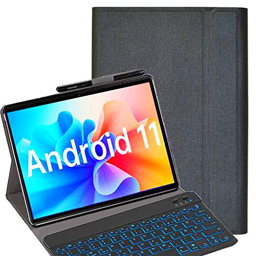 YHFZR Teclado funda para Teclast T40 PRO, [italiana Layout] 7 colores Backlit teclado inalámbrico con funda protectora para Teclast T40 PRO 10,4 pulgadas, negro