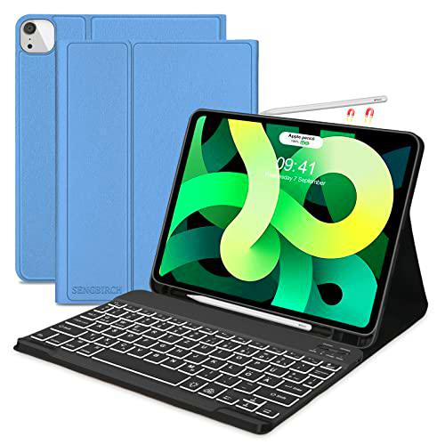 SENGBIRCH Funda con teclado para iPad Air 5/Air 4, iPad Pro 11 con 7 colores de iluminación