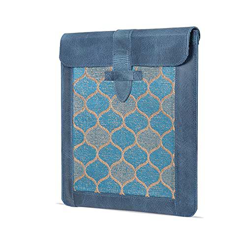 Londo Funda de Piel auténtica para Tableta con Teclado de 12,9 " (Azul)