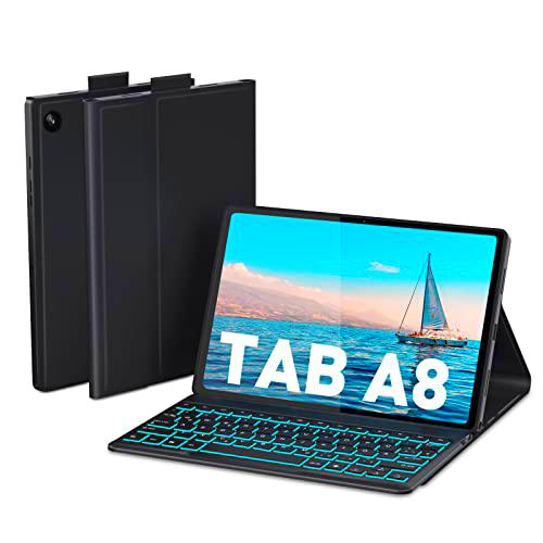 Doohoeek Funda de teclado iluminada para Samsung Galaxy Tab A8 10.5" 2021 SM-X205N/X200N