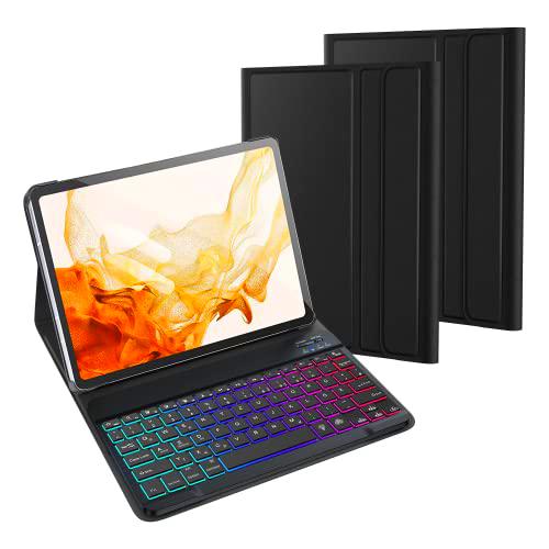 NUOYOOU Teclado con funda para Samsung Galaxy Tab S8 2022 &amp; S7 2020 11" SM-X700/X706/T870/T875)