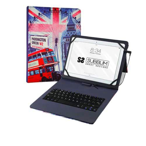 SUBBLIM Funda para Tablet con Teclado Micro USB England