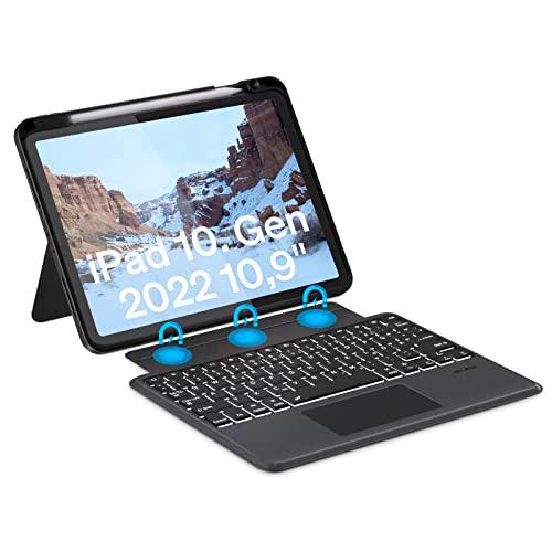 Doohoeek Funda para teclado con panel táctil para Nuevo iPad 2022 de 10.9 pulgadas