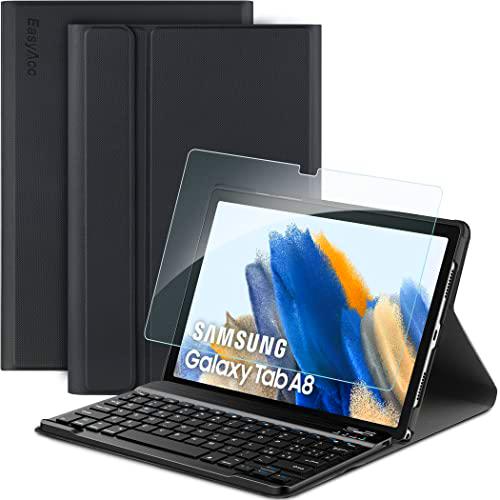 EasyAcc Funda italiana con teclado Bluetooth compatible con Samsung Galaxy Tab A8 10.5 2021/2022 (SM-X205N/X200N) con protector de pantalla