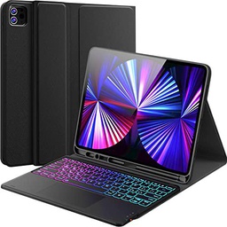 Earto Teclado iPad Pro 12,9, 3 zonas 7 colores retroiluminados
