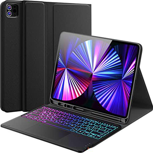 Earto Teclado iPad Pro 12,9, 3 zonas 7 colores retroiluminados