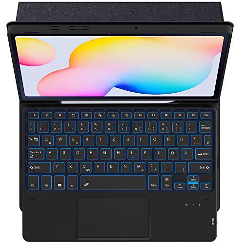 ROOFEI Funda para Galaxy Tab S6 Lite con teclado QWERTZ