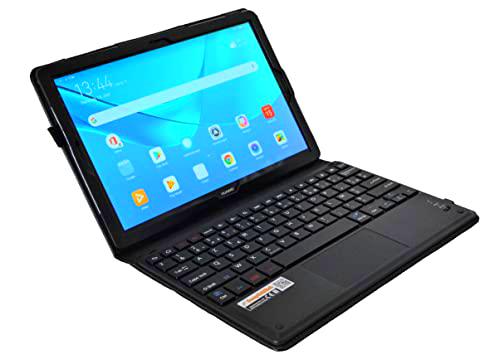 MQ para Huawei M5 10.8 - idioma francés AZERTY - Bluetooth teclado Funda con Multifunciones de Touchpad para Huawei MediaPad M5 10.8 | funda con teclado Bluetooth y panel táctil para MediaPad M5 Pro