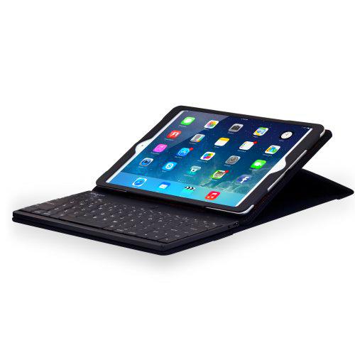 Sharon SI54168 - Funda con teclado inalámbrico para APPLE iPad Air iPad 5 conTeclado Bluetooth desmontable QWERTY inglés (Posibilidad de configuración en español)