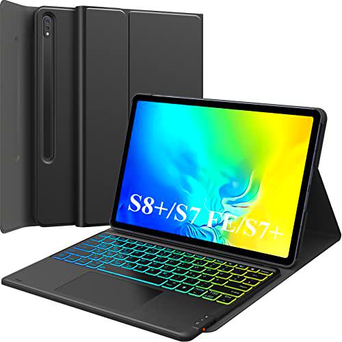 Earto Teclado para Samsung Galaxy Tab S8 Plus 2022/S7 FE/S7 Plus 12.4"