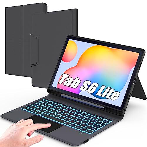 ROOFEI Galaxy Tab S6 Lite Funda con teclado - 7 colores iluminación teclado funda para Samsung Tab S6 Lite 10,4 pulgadas 2020/2022(SM-P610/P615/P613/P619)