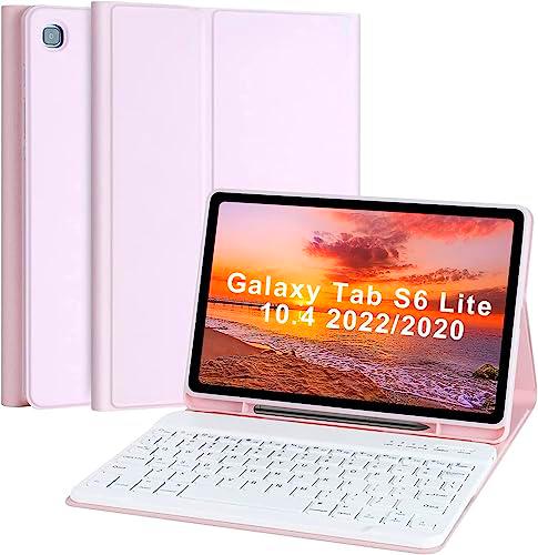 HOTLIFE Funda con teclado compatible con Samsung Tab S6 Lite de 10.4 pulgadas SM-P610N P615N