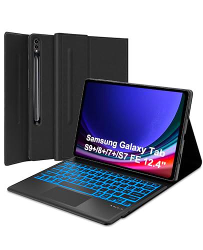 SENGBIRCH Funda para teclado Samsung Galaxy Tab Nuevo S9+ / S8+ / S7+ / S7 FE 12,4"