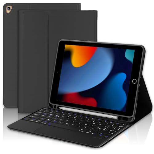 FOGARI Funda con teclado Trackpad para iPad 9a/8a/7ª generación 2021/2020/2019