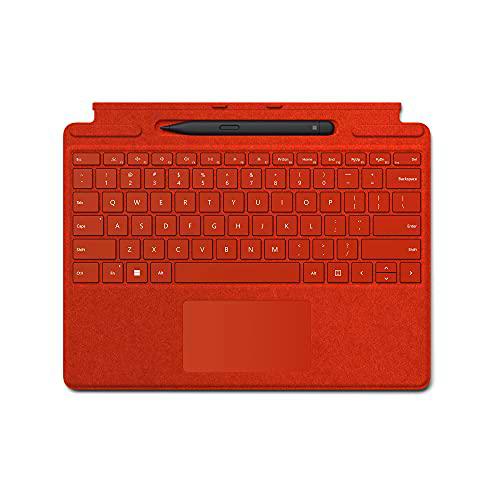 Microsoft Surface Pro 8/X Funda Alcantara + Pen - Poppy Red