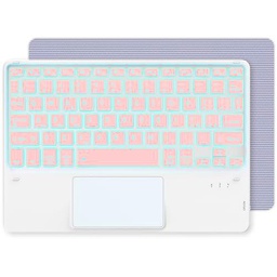 CACOE Teclado Bluetooth con panel táctil, [teclado italiano] inalámbrico con 7 colores iluminados Bluetooth compatible con iOS
