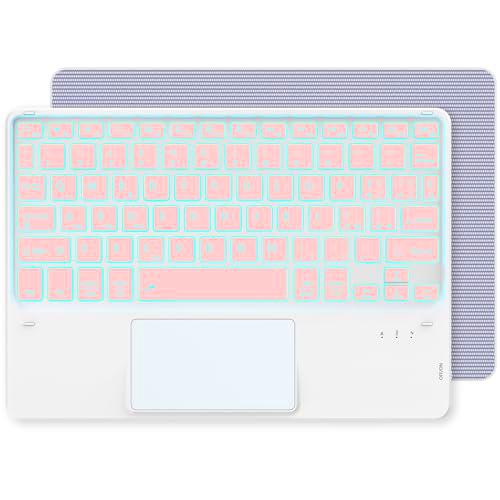 CACOE Teclado Bluetooth con panel táctil, [teclado italiano] inalámbrico con 7 colores iluminados Bluetooth compatible con iOS