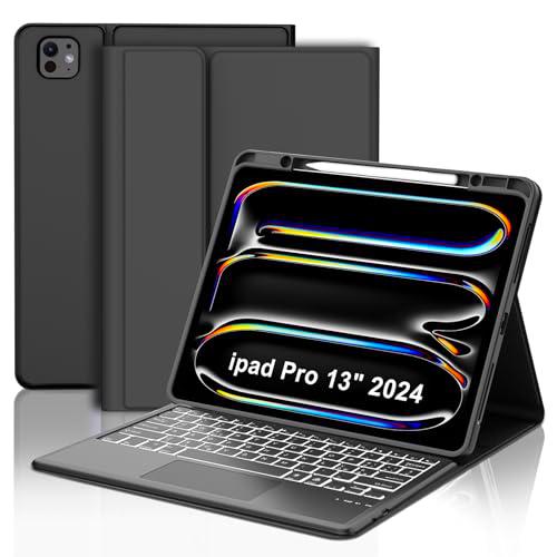 Occtingkind Teclado para iPad Pro 2024(M4 13" Italiano QWERTY Retroiluminación táctil, Negro