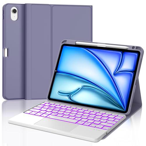 Occtingkind Teclado para iPad Pro 2024(M4 11" Italiano QWERTY Retroiluminación Táctil, Violeta