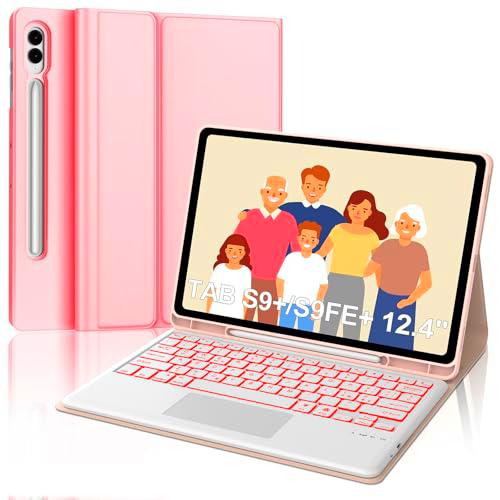 Teclado para Samsung Galaxy Tab S9FE Plus, Galaxy Tab S9 Plus Teclado 12.4" 2023