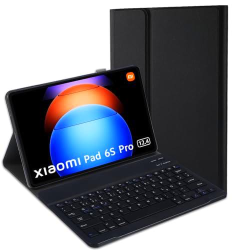 Jeloyutek Para Xiaomi Pad 6s Pro 12.4" Teclado Funda
