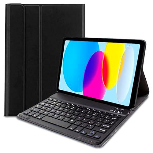 Funda Cool para iPad (2022/2024) 10.9 Pulg (10 Gen.) Teclado Bluetooth Polipiel Negro