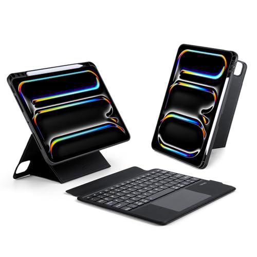 DUX DUCIS DK Series - Teclado Desmontable para Tablet Bluetooth con Cubierta de Cuero para iPad Pro 11-2024