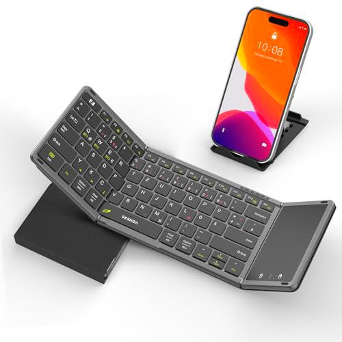 seenda Teclado Bluetooth plegable con panel táctil