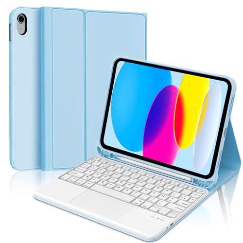 WINCHKING Funda con Teclado iPad 10 Generación, Teclado con Trackpad MultiTouch para iPad de 10,9 pulgadas