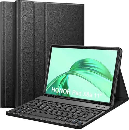 EatronChoi - Carcasa para Honor Pad X8a 11&quot; 2024, AZERTY francés extraíble Bluetooth inalámbrico teclado funda funda para Honor Tab X8a 11 pulgadas