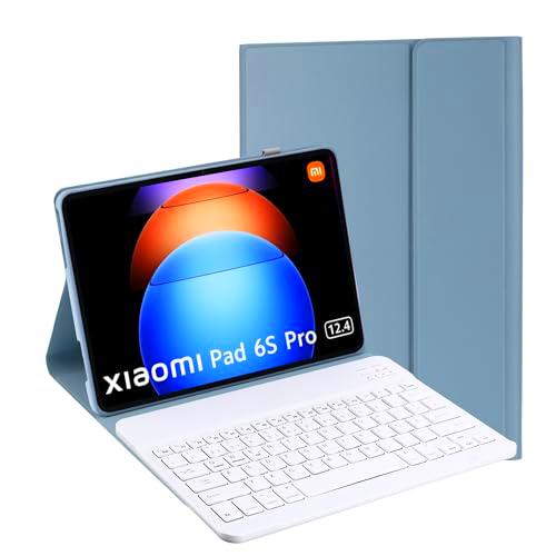 Jeloyutek Para Xiaomi Pad 6s Pro 12.4" Teclado Funda