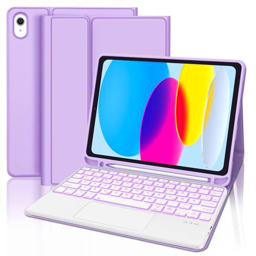 WINCHKING Funda con teclado iPad 10 Generación, teclado con trackpad multitáctil para iPad de 10,9 pulgadas