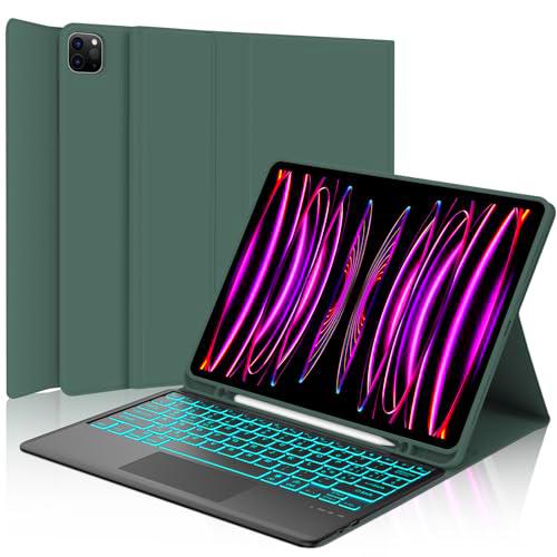 Teclado iPad Pro 12.9 con Touchpad, funda teclado iPad Pro 6/5/4/3 generación