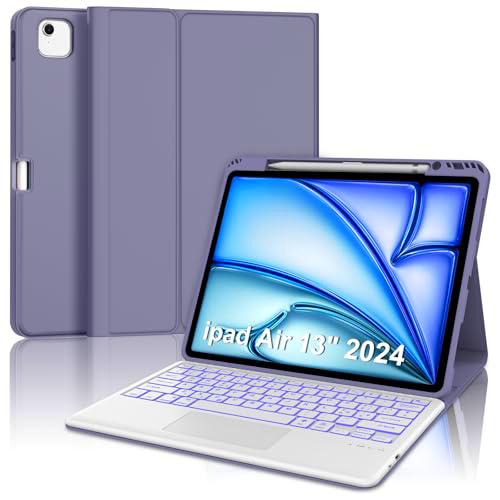 Occtingkind Teclado para iPad Air 2024(M2 13" Italiano QWERTY Retroiluminación Táctil, Violeta
