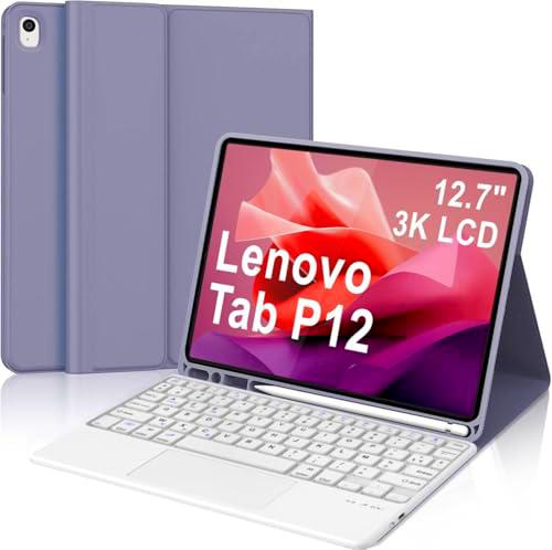 WINCHKING Funda con teclado para Lenovo Tab P12 de 12,4 pulgadas 2025