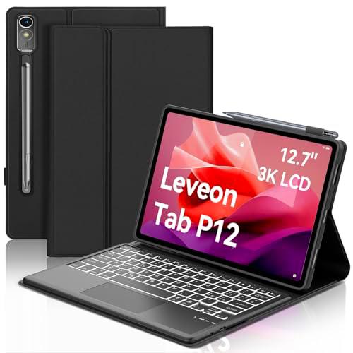 Teclado para Lenovo Tab P12 Pro 12.7&quot;, funda teclado para Lenovo P12 2023 Touchpad