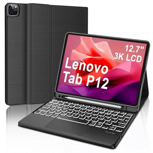 WINCHKING Funda con teclado para Lenovo Tab P12 de 12,7 pulgadas 2025