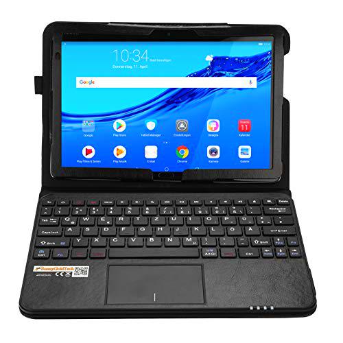 MQ-Power - Funda con teclado Bluetooth para Huawei MediaPad M5 Lite 10 (incluye teclado QWERTZ)